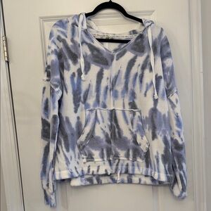 Blue and Gray Tie-Dye Hoodie